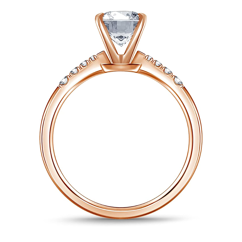 10K Rose Gold Moissanite Wedding Ring-3