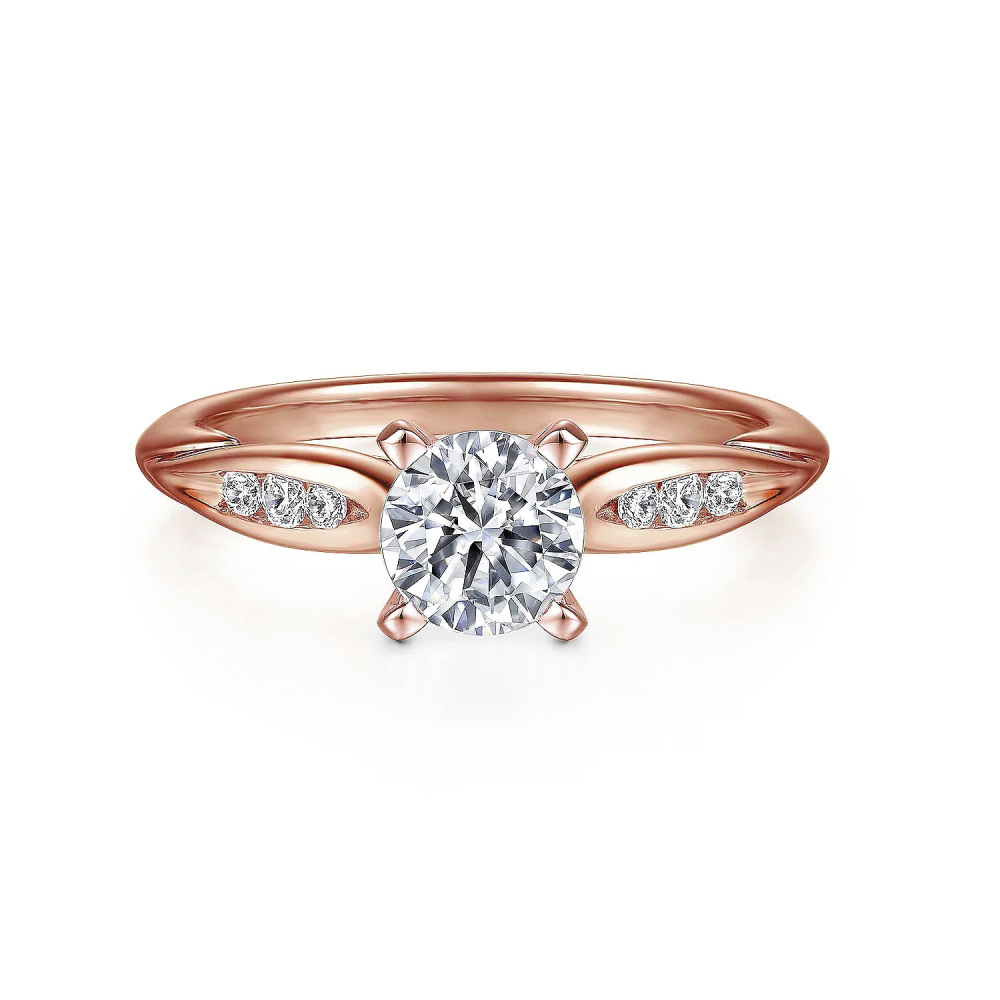 10K Rose Gold 1.95 to 5.45 CT.T.W. Round Moissanite Engagement Band-1
