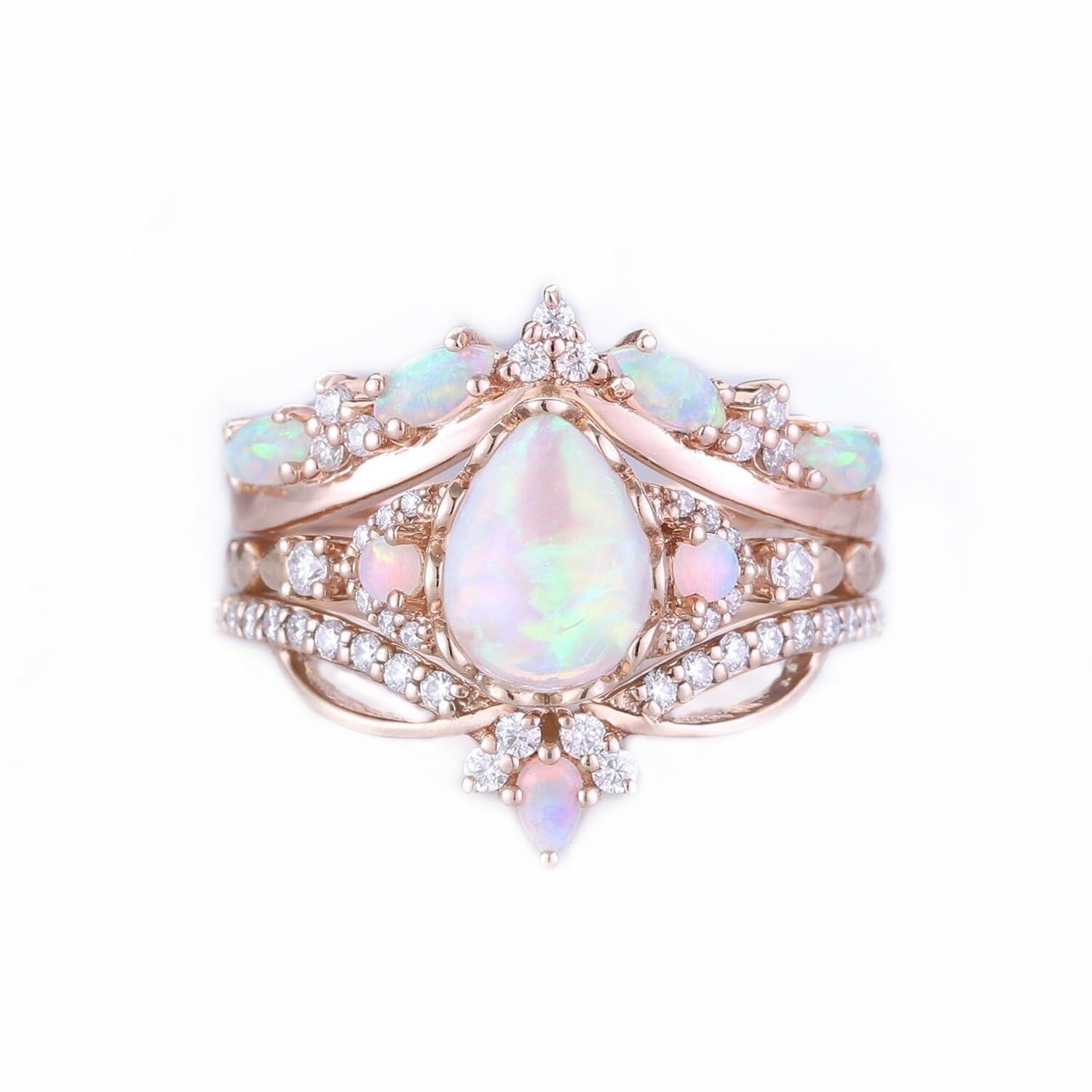 10K Rose Gold Opal … - image
