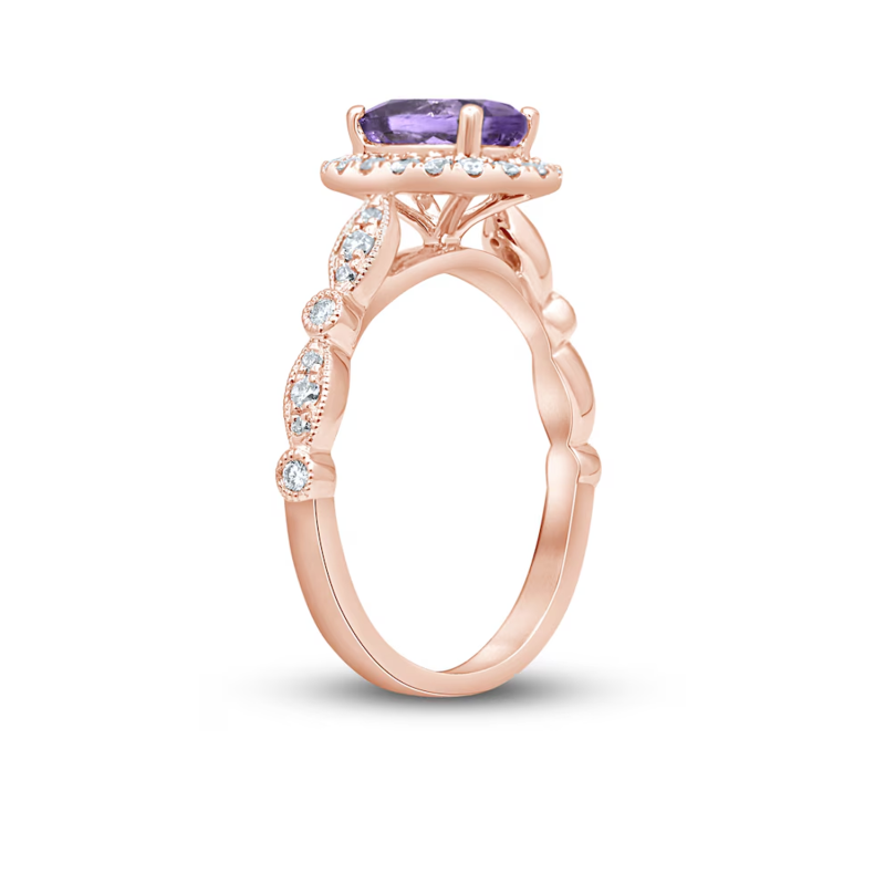 Verlobungsring aus 10-karätigem Weißgold mit ovalem Schliff und individuell gefertigtem Edelstein-2