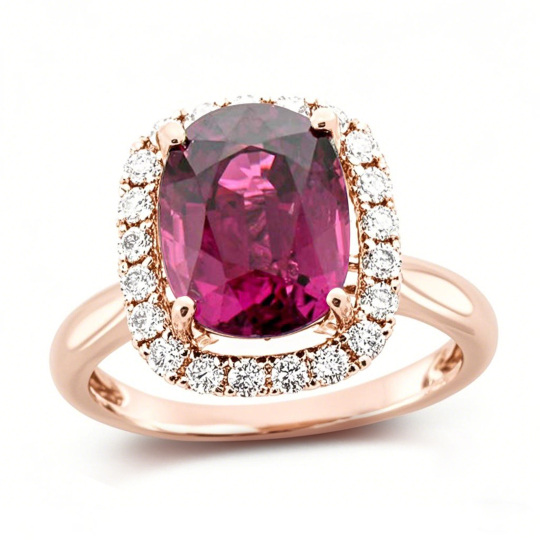 10K Rose Gold Oval Cut Engagement Ring Gemstone Anniversary Rings