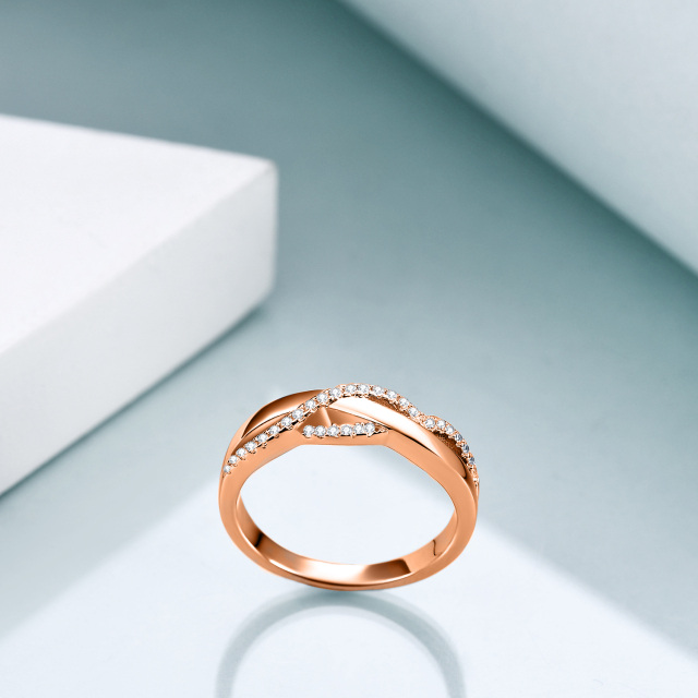 10K Rose Gold kubischer Zirkonia personalisierter klassischer Namensring-4