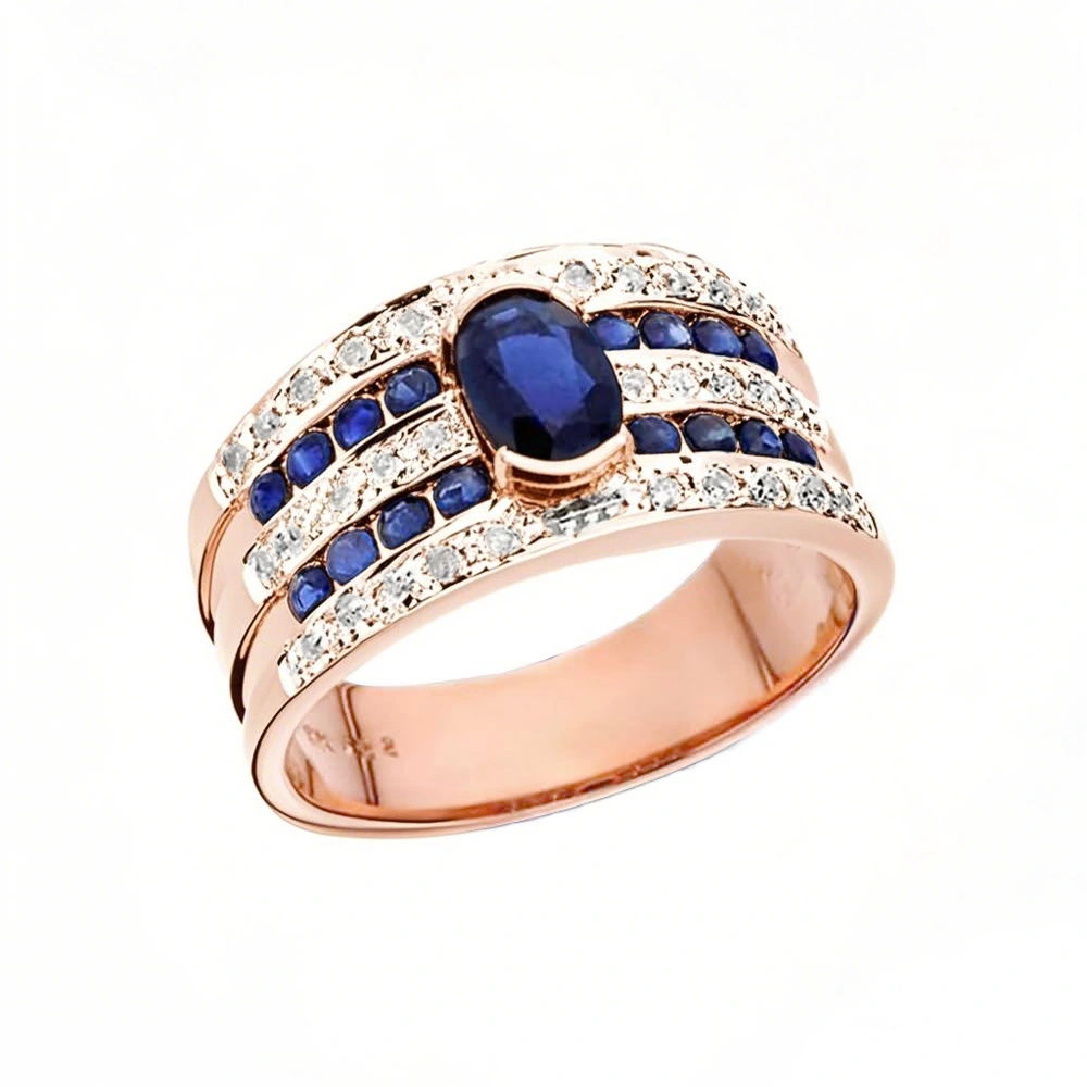 Bague en or rose 10 carats avec zircone cubique taille ronde et gravure personnalisée pour homme-2