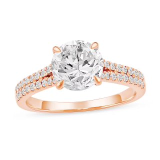 10K Rose Gold 1 to 3.5 CT. T.W Round Cut Lab Created Diamond Engagement Ring D VVS1 Clarity 3EX IGI Certified-11