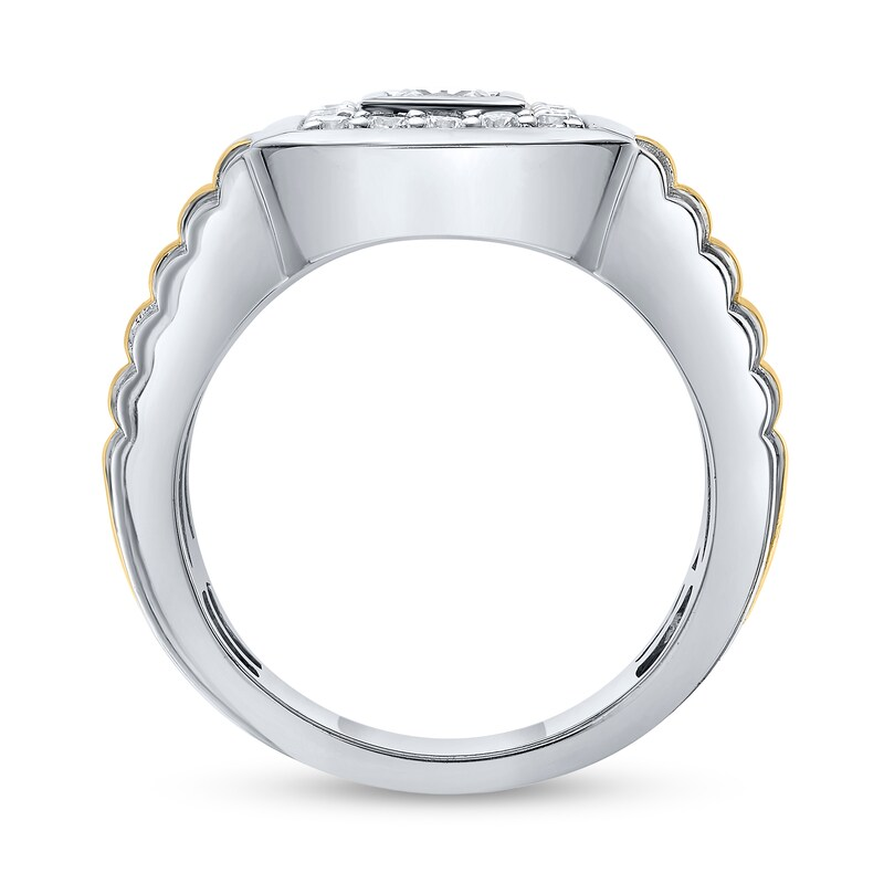 10K White Gold 1 CT. T.W Princess Lab Created Diamond Wedding Ring for Men D Color VVS1 Clarity 3EX IGI Certified-3