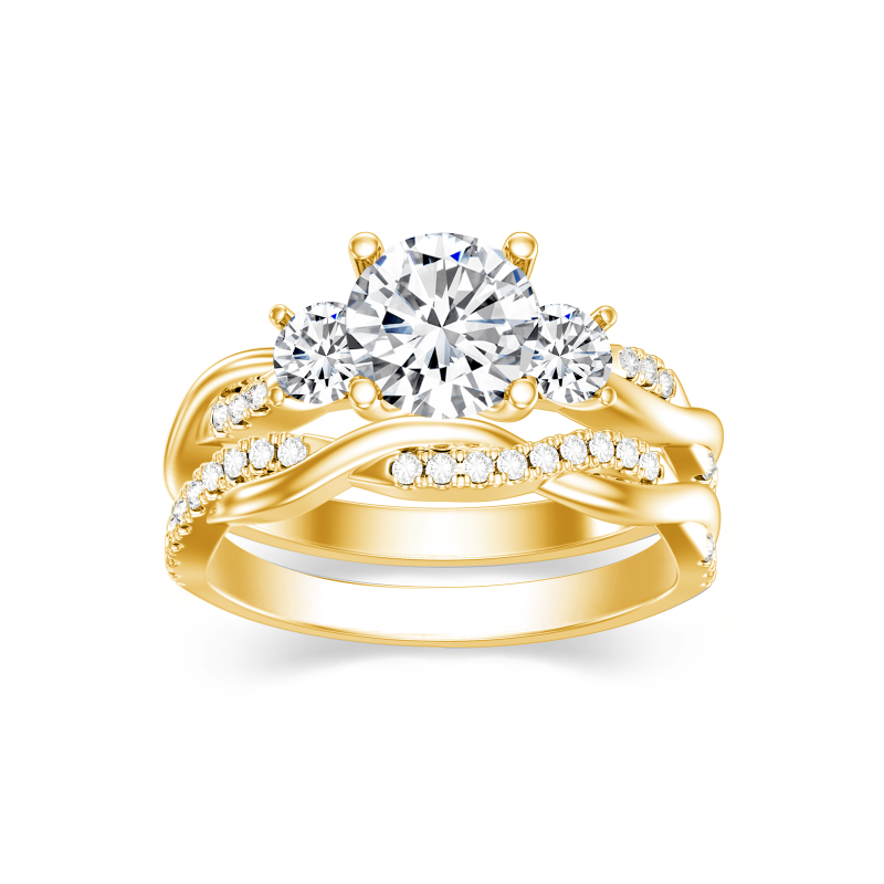 10K White Gold 1 CT Moissanite Bridal Set-11