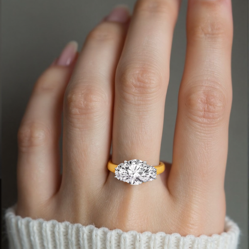 10K White Gold 1.25 to 3.75 CT.T.W Round Lab Created Diamond Custom Engagement Ring D VVS1 3EX IGI Certified-5