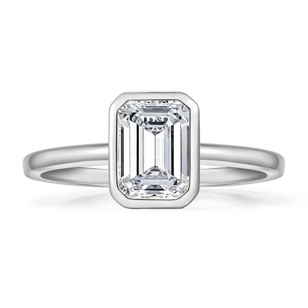 Anillo de compromiso de oro blanco de 10 quilates con moissanita 3CT en forma de princesa-1