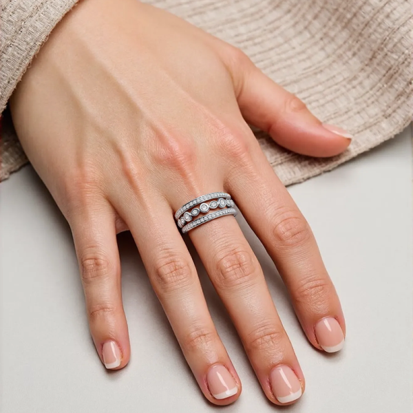 Bague De Fiançailles En Or Blanc 14k – 2,25 Ct Moissanite Lab – Taille 5,5 – Personnalisable