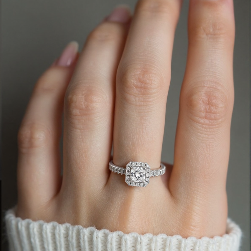 10K White Gold 0.75 to 3.25 CT.T.W. Round Lab Created Diamond Custom Engagement Ring VVS1 Clarity 3EX IGI Certified-5