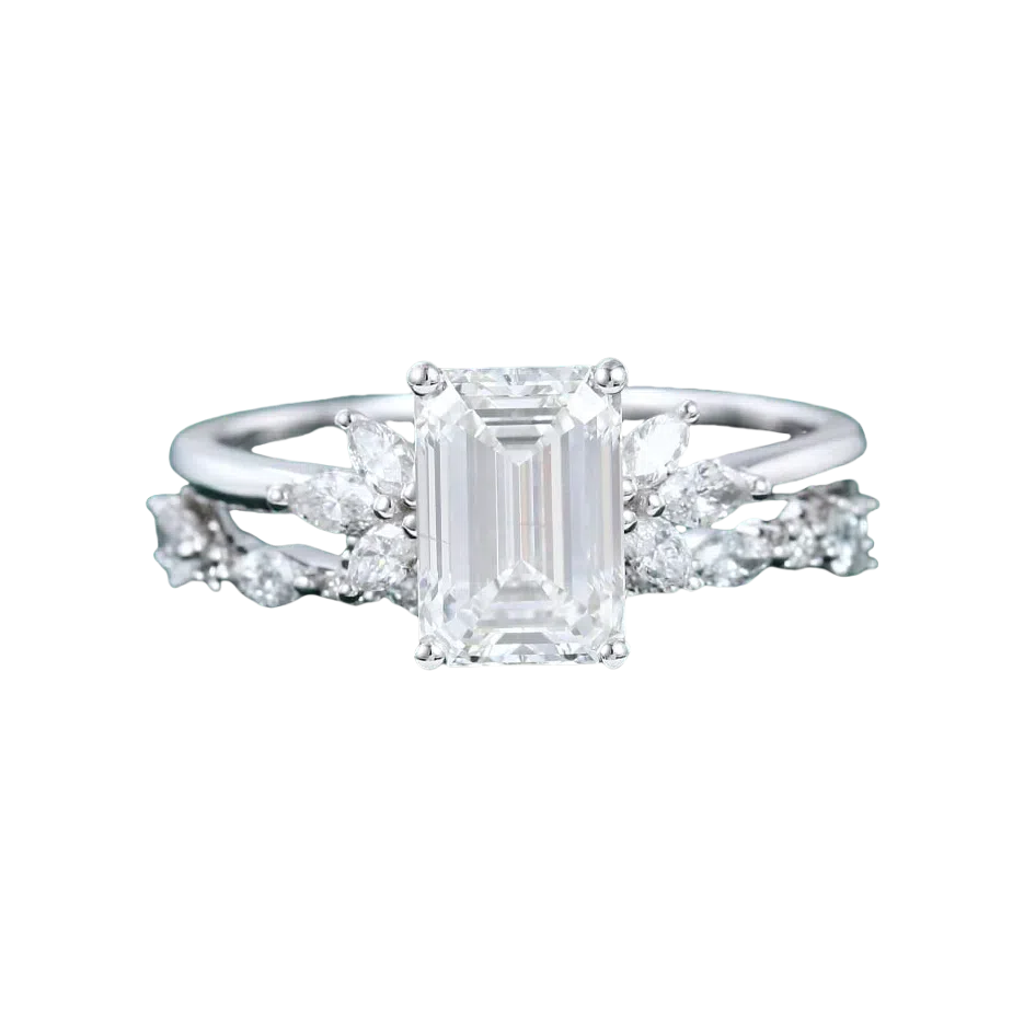 10K White Gold Emer… - image
