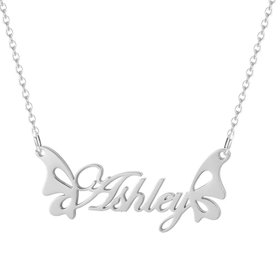 Sterling Silver Angel Wing Metal Choker Necklace