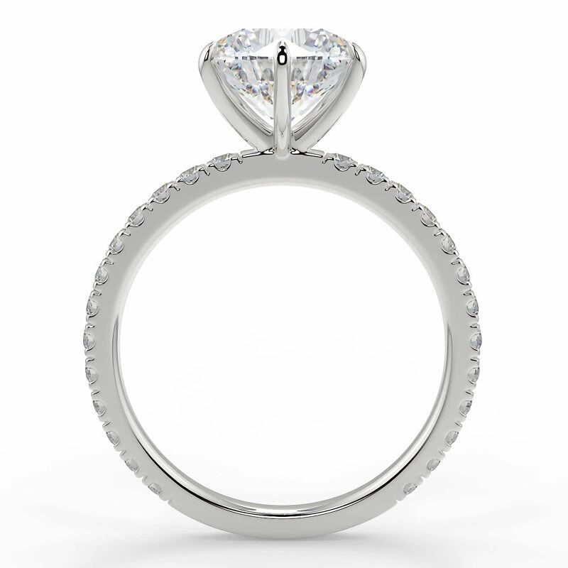 10K White Gold Round Moissanite Wedding Ring-3