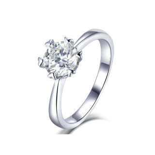 10K White Gold Circular Shaped Moissanite Engagement Ring-37