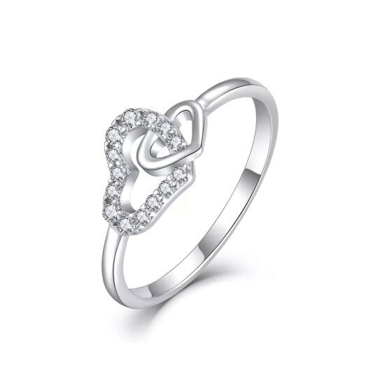 Bague de fiançailles en or blanc 10K Moissanite de forme circulaire Gravure personnalisée