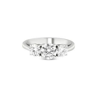 10K White Gold Circular Shaped Moissanite Round Engagement Ring-19