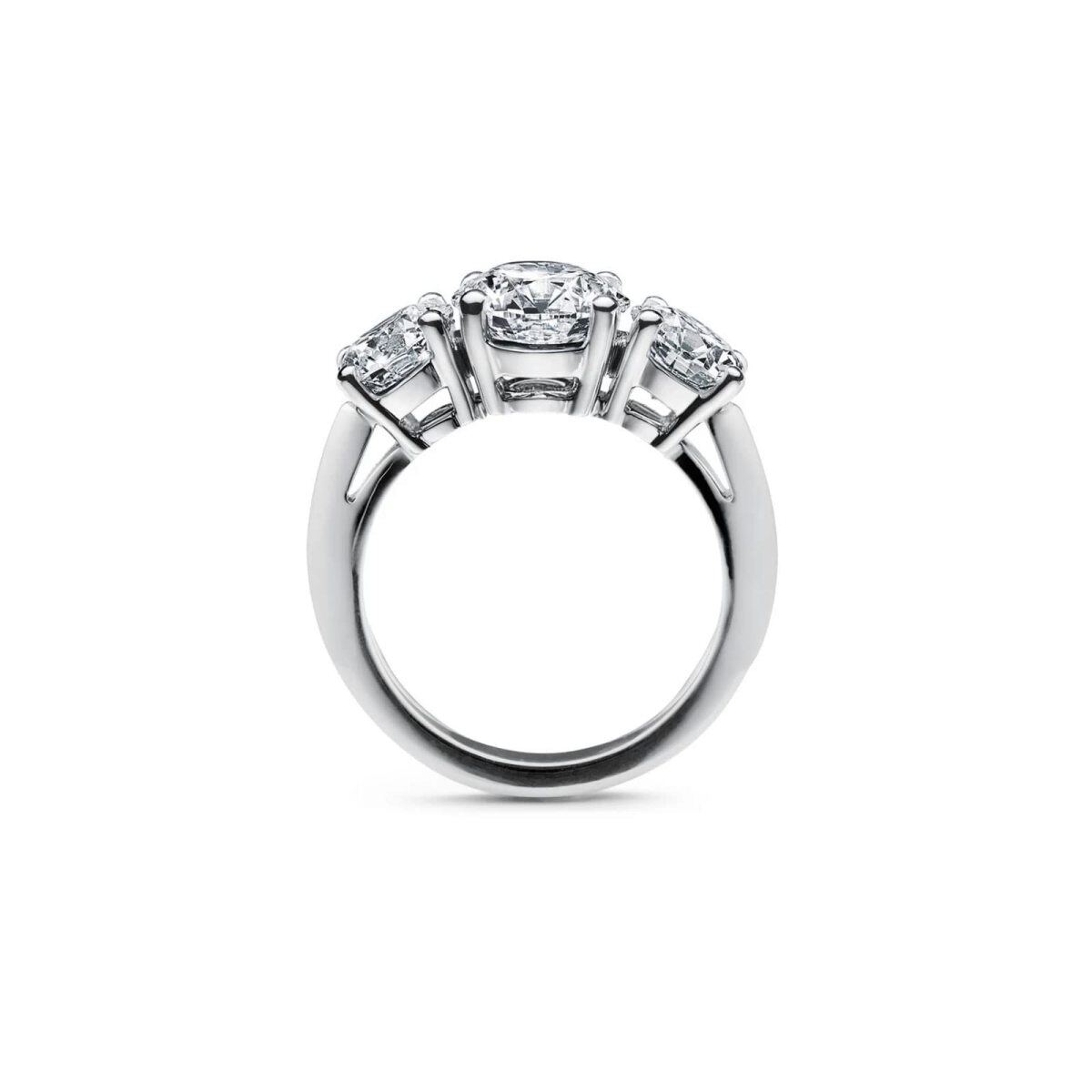 Bague de fiançailles ronde en moissanite de forme circulaire en or blanc 10 carats-4