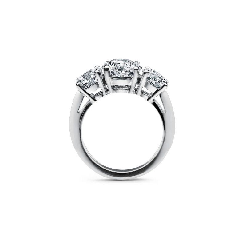 10K White Gold Round Shaped Moissanite Round Engagement Ring-4