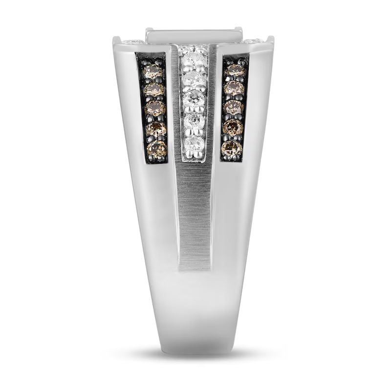 10K White Gold 1 CT.T.W. Round Lab Created Diamond Custom Wedding Ring for Men D Color VVS1 Clarity 3EX-3