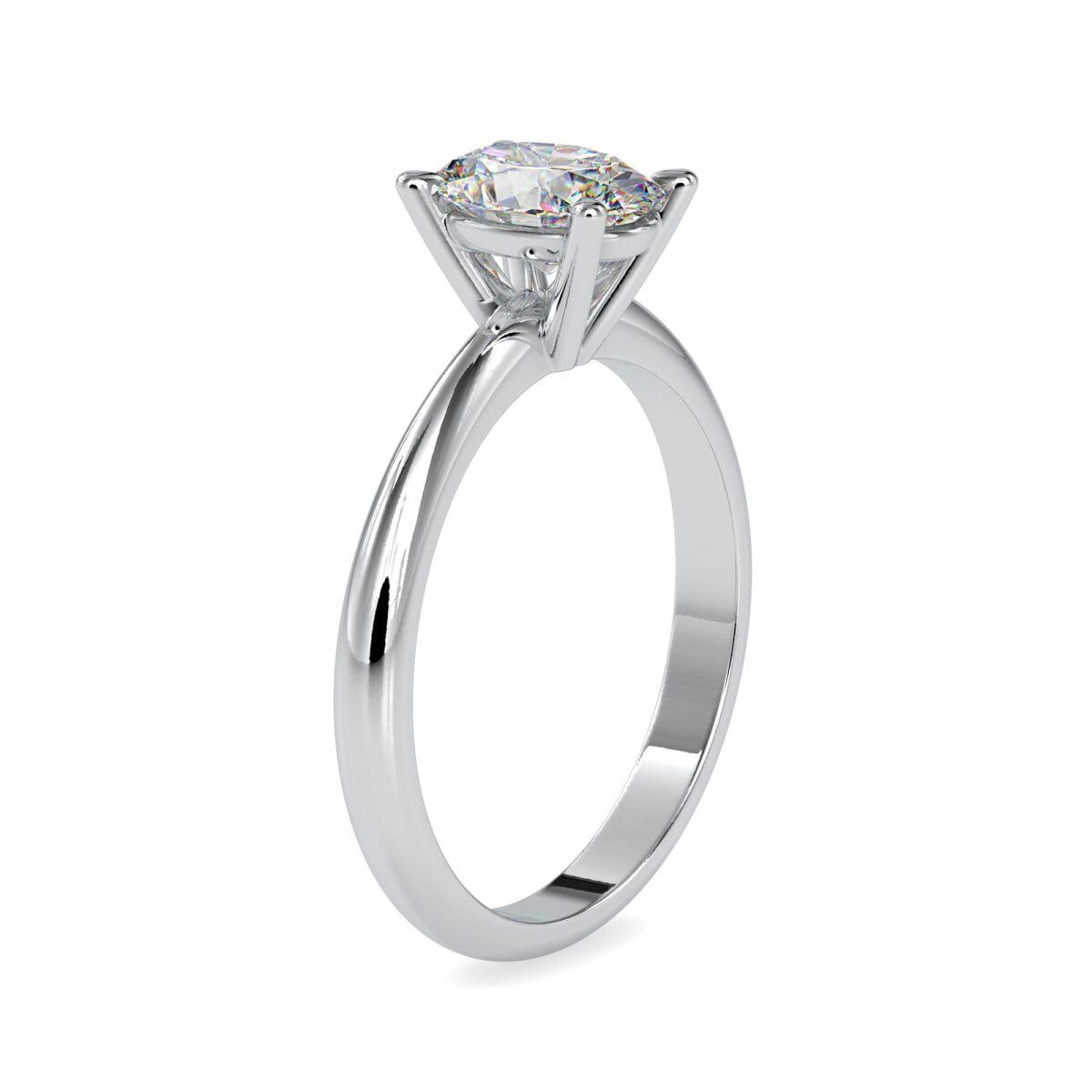 18K White Gold 1 CT Oval Moissanite Wedding Ring-4