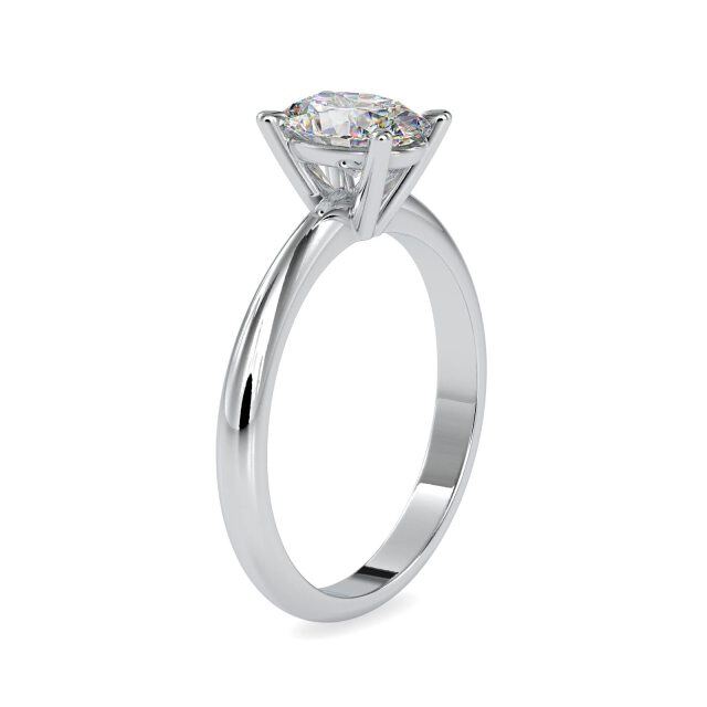 Alliance en or blanc 10 carats avec moissanite ovale de 1 ct-4