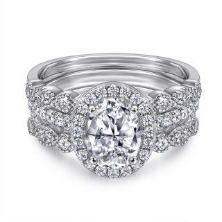10K White Gold 1 CT 3 Pieces Bridal Set-1
