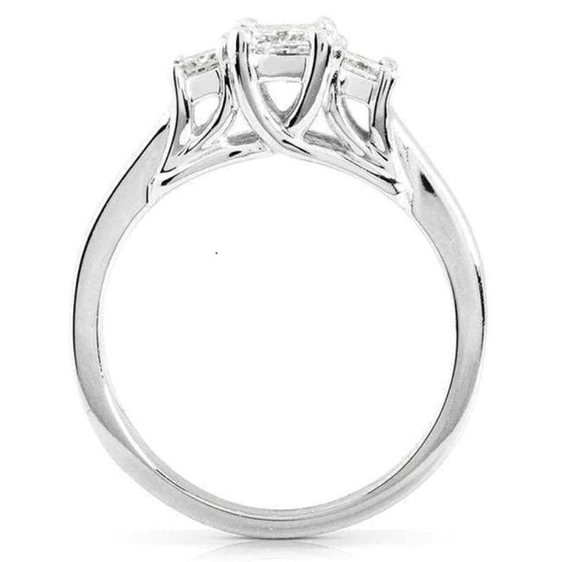 10K White Gold 1 CT Princess Cut Moissanite Bridal Set-4