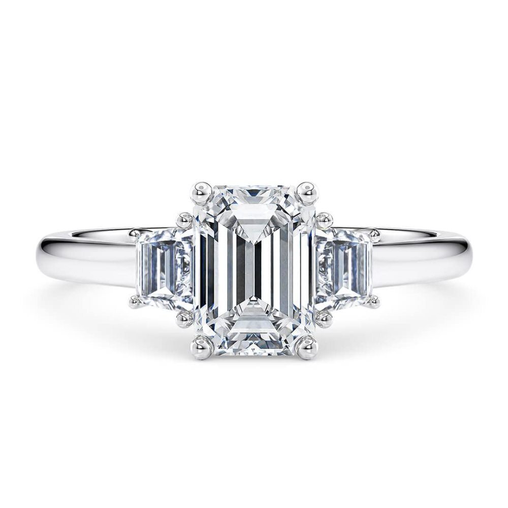 10 Karat Weißgold 2 Karat TW Princess Cut Moissanit Verlobungsring-1
