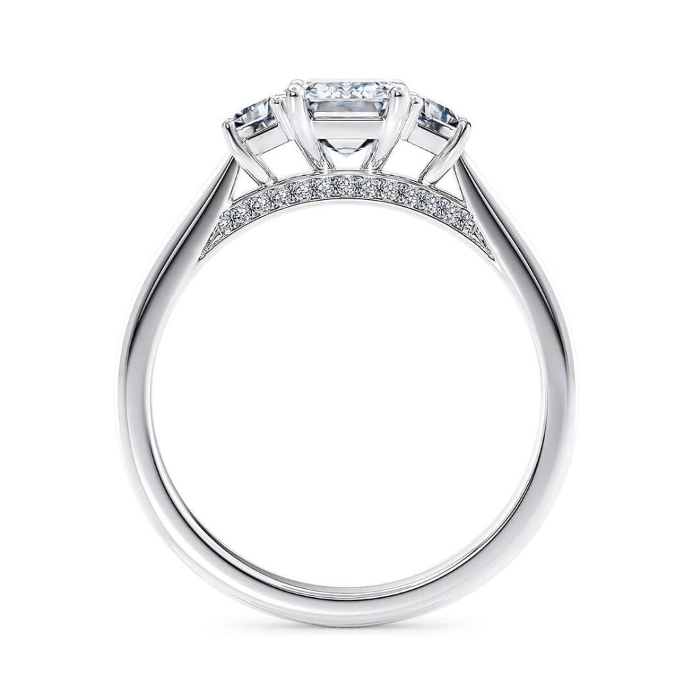 10 Karat Weißgold 2 Karat TW Princess Cut Moissanit Verlobungsring-4