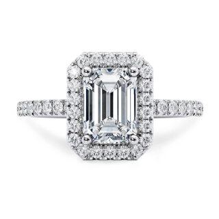 10K White Gold 1 CT Princess-square Moissanite Personalized Engraving Engagement Ring-21