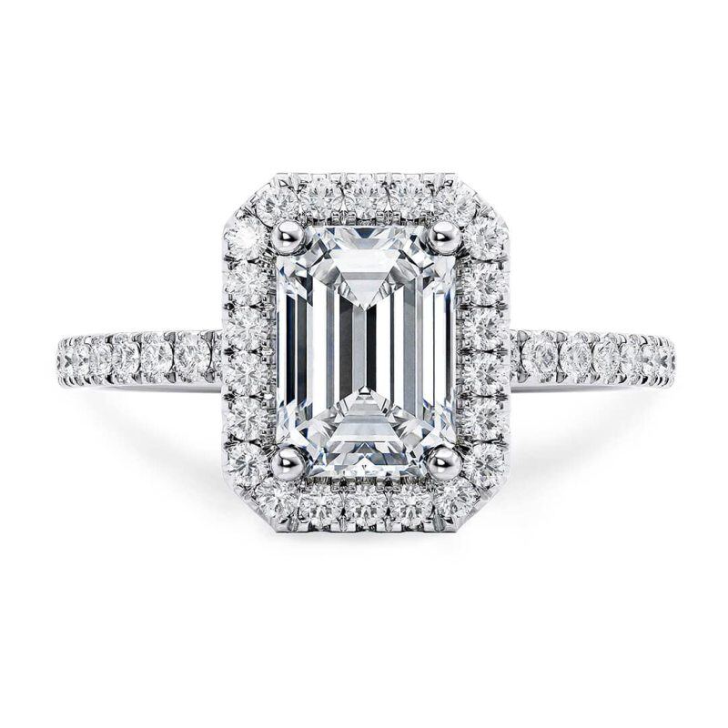 10K witgouden 1 CT Princess-square Moissanite gepersonaliseerde graveerverlovingsring-4