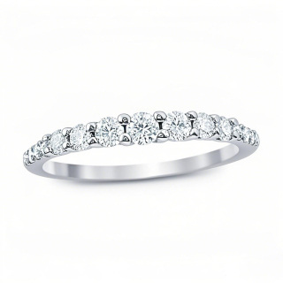 10K White Gold 1 CT.T.W. Round Diamond Custom Wedding Ring D Color VVS1 Clarity 3EX-12
