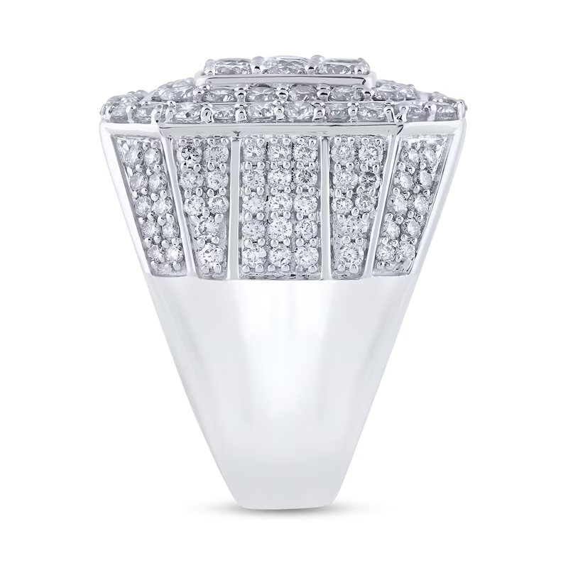 10K White Gold 5 CT.T.W. Round Lab Created Diamond Custom Wedding Ring for Men D-VVS1 3EX IGI Certified-3