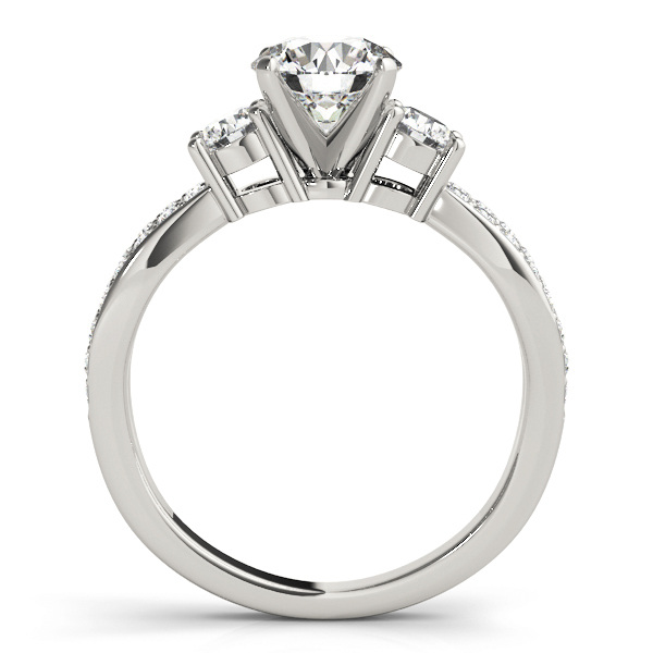 10K White Gold 1 CT Round Moissanite Personalized Engraving Engagement Ring-3