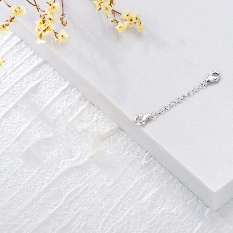 Colar de corrente de elos de meio-fio de ouro branco 18K-2