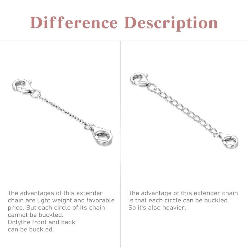 Colar de corrente de elos de meio-fio de ouro branco 18K-4