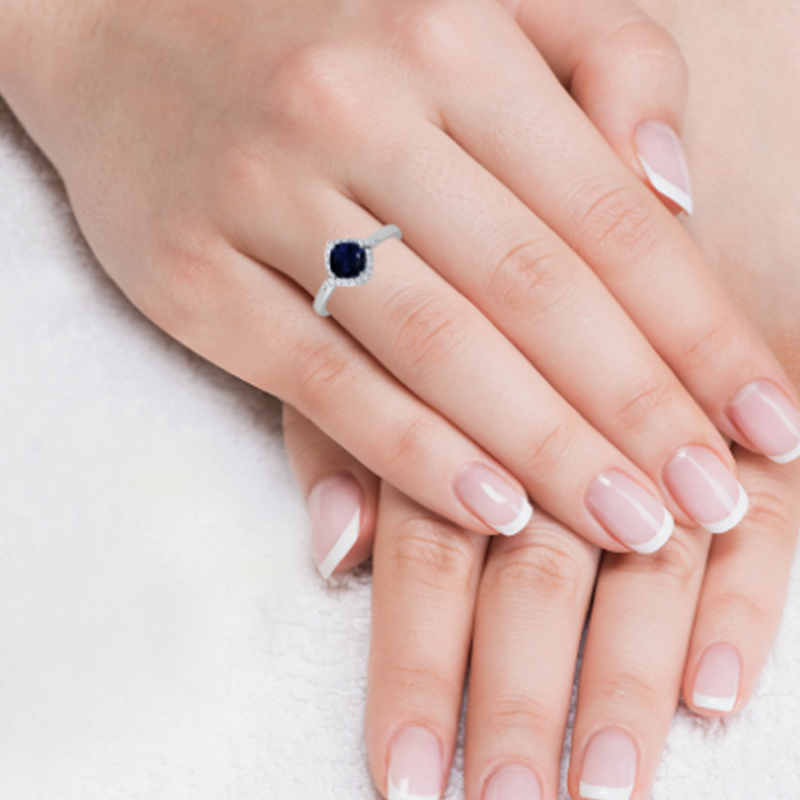 10K White Gold Cushion Cut Custom Engagement Ring Gemstone Anniversary Ring-3