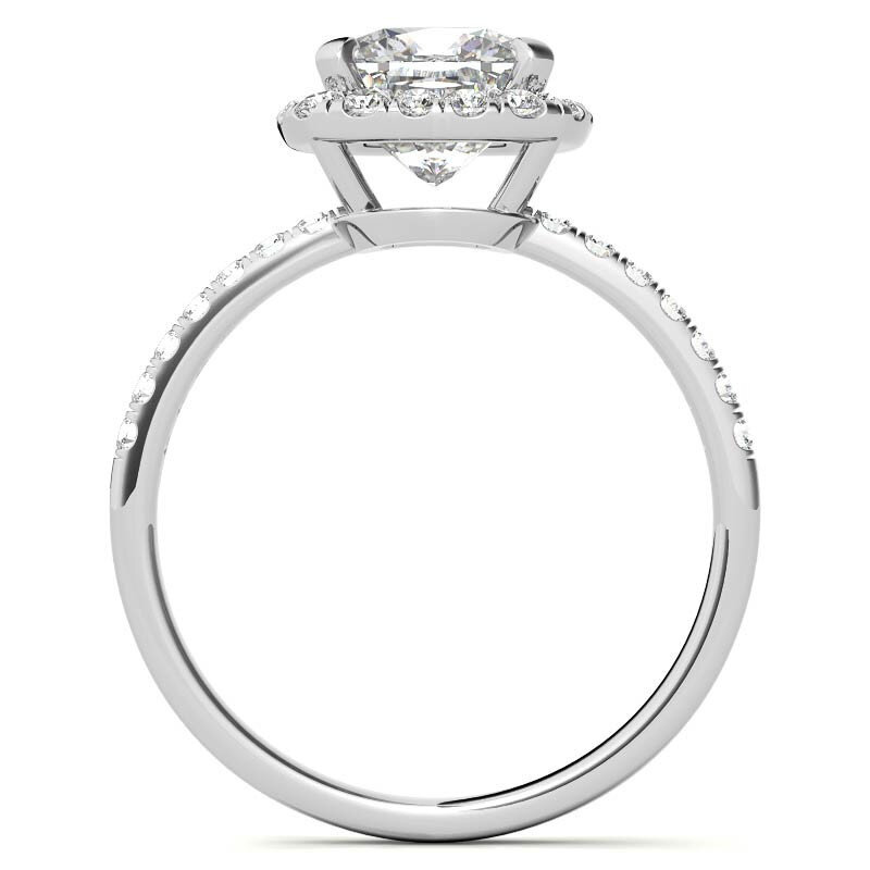 Bague de fiançailles en or blanc 10 carats avec moissanite taille coussin-5