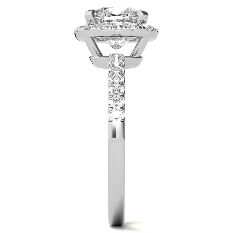 Bague de fiançailles en or blanc 10 carats avec moissanite taille coussin-7