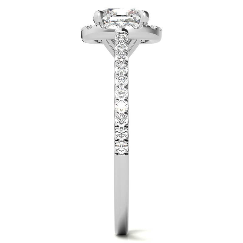 10K White Gold Cushion Cut Moissanite Engagement Ring-7