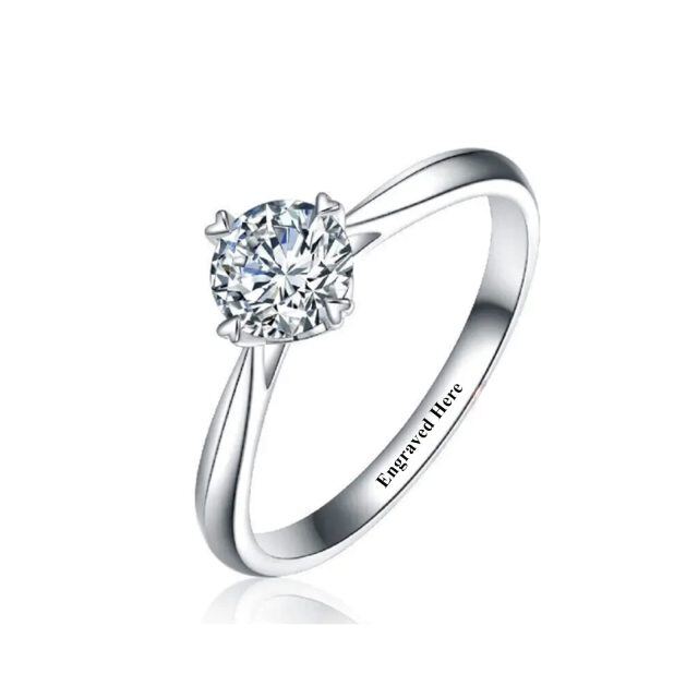 10K White Gold Diamond Couple Engagement Ring-3