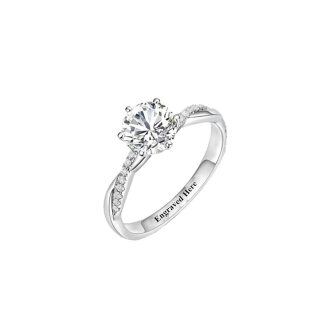 10K White Gold 0.5 to 3 CT Round Shaped Lab Created Diamond Engagement Ring D Color VVS1 Clarity 3EX IGI Certified-58