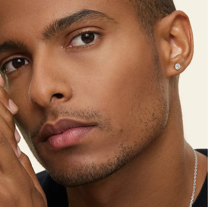 10K White Gold Diamond 4-Prong Stud Earrings-3