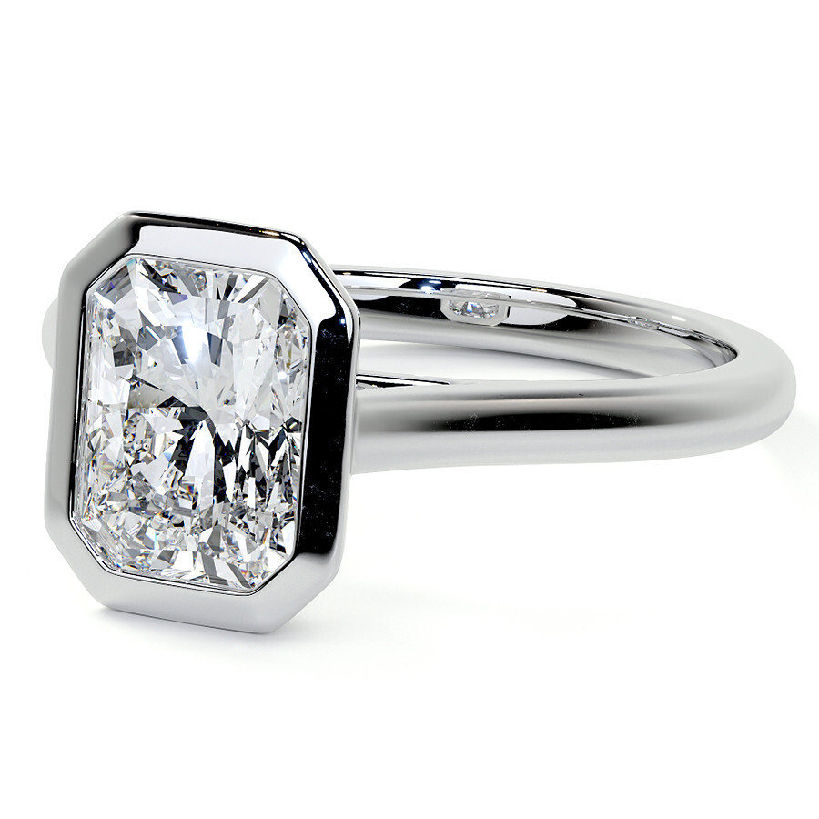 10K Rose Gold Emerald Cut Solitaire Moissanite Engagement Ring-2