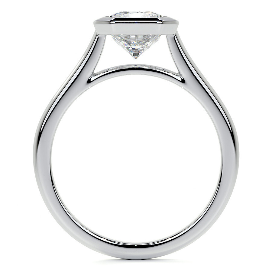 10K Rose Gold Emerald Cut Solitaire Moissanite Engagement Ring-5