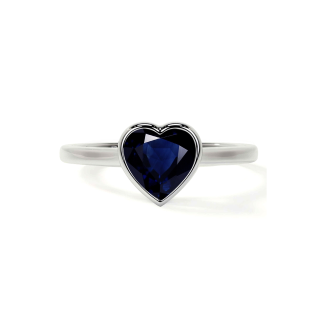 10K White Gold Heart Cut Custom & Heart Engagement Ring Gemstone Anniversary Ring-11