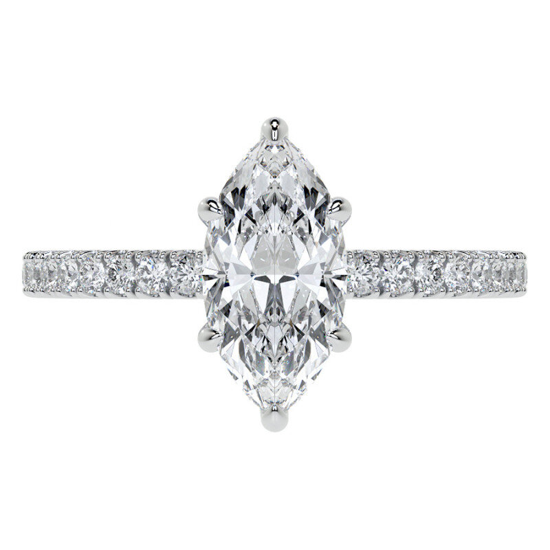 10K Rose Gold Marquise Cut Moissanite Engagement Ring-3