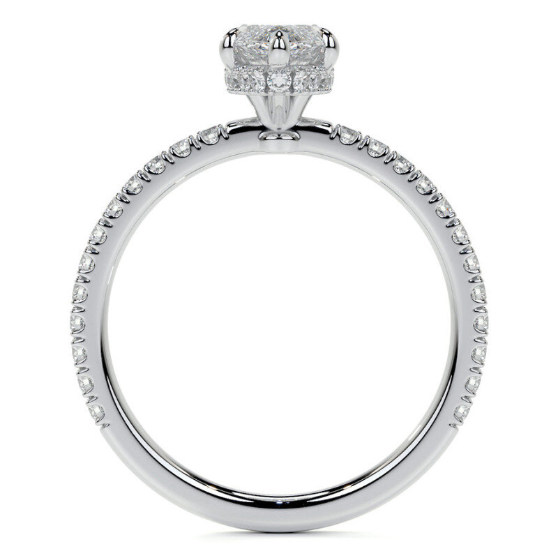 10K Rose Gold Marquise Cut Moissanite Engagement Ring-5