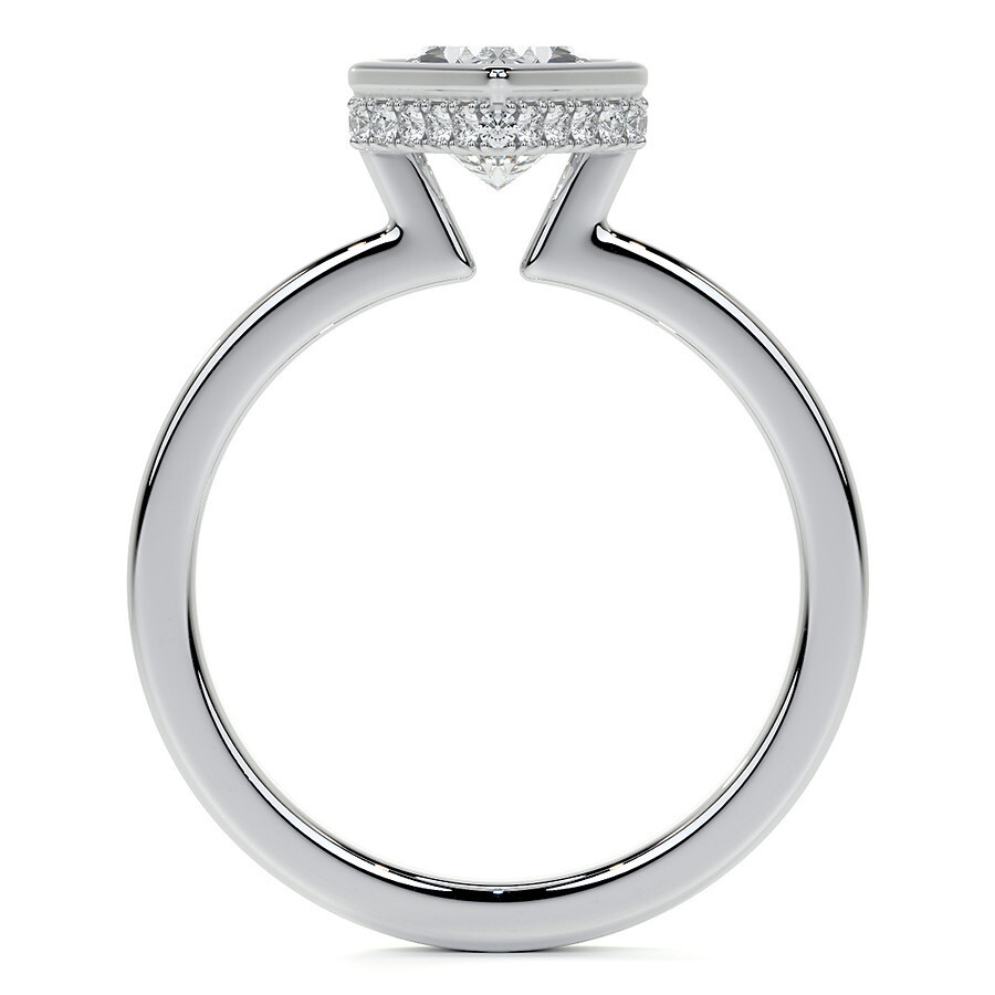 10K Rose Gold Marquise Cut Solitaire Moissanite Engagement Ring-4