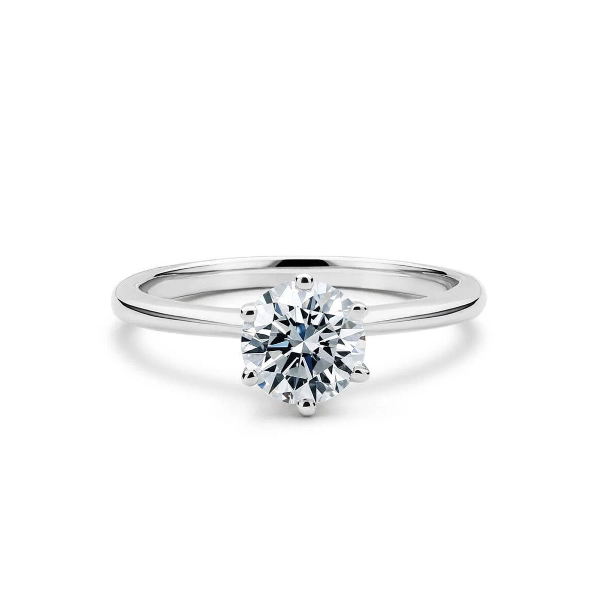 14K White Gold Moissanite Engagement Ring-1